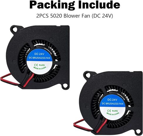 مروحة 2pcs بدون فرش لـ Kobra S1 Ball Bearing Fan Fan DC 24V 5020 Prouder Hotend Heat Deat Fan مروحة تبريد محورية لـ anycubic 3D Excessories in Kuwait