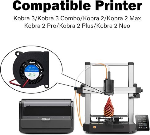 مروحة 2pcs بدون فرش لـ Kobra S1 Ball Bearing Fan Fan DC 24V 5020 Prouder Hotend Heat Deat Fan مروحة تبريد محورية لـ anycubic 3D Excessories in Kuwait