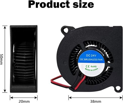 مروحة 2pcs بدون فرش لـ Kobra S1 Ball Bearing Fan Fan DC 24V 5020 Prouder Hotend Heat Deat Fan مروحة تبريد محورية لـ anycubic 3D Excessories in Kuwait