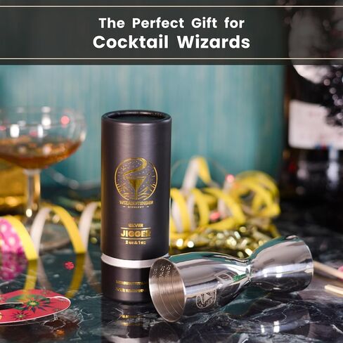 Jigger كوكتيل لـ Bartending | بار Jigger 2 أوقية 1 أوقية | كوكتيل قياس الفولاذ المقاوم للصدأ | لقطة الخمور قياس jiggers | كوب قياس الفضة | جرس مزدوج مع 8 علامات | معالج in Saudi Arabia