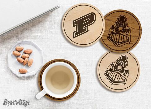 Purdue Boilermakers Wooden Coaster Set - Maple Wood - Officially Licensed Product - 4-Pack in Kuwait
