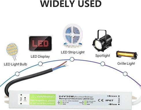 90-250V AC TO DC 24V 30W 1.25A إضاءة محول LED محول محول الألومنيوم IP67 Outdoor مقاوم للماء مزود الطاقة in Kuwait