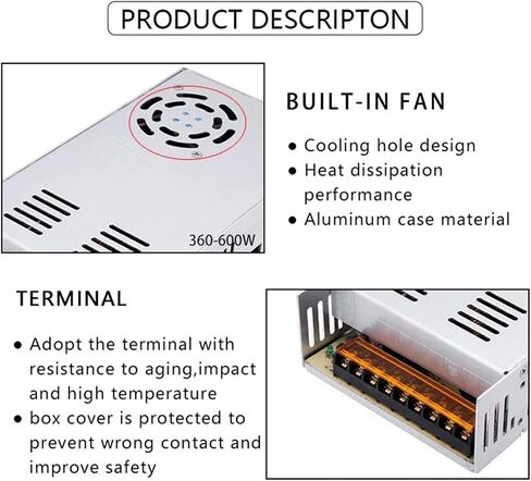 AC/DC 24V 360W Switching Power Supply 110V-220V AC to DC 24 Volt 360 WATT SHELL SHELL SWID in Saudi Arabia