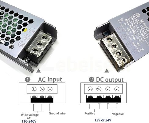 مستلزمات الطاقة الداخلية للإضاءة 60W 100W 150W 200W 300W 400W محول برنامج تشغيل LED 110V 220V إلى 12V 24V (24V DC_300W) in Saudi Arabia