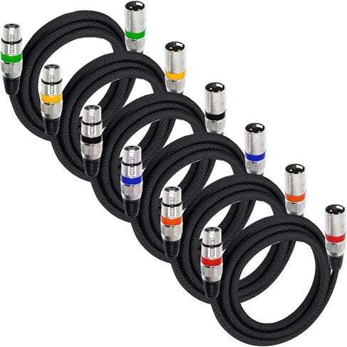 كابل الميكروفون XLR ، ذكور من 3 دن إلى أنثى DMX ، الحبل المحمي المتوازن لإضاءة المسرح ، الميكروفون ، محطة الراديو (2pcs 3ft) in Kuwait