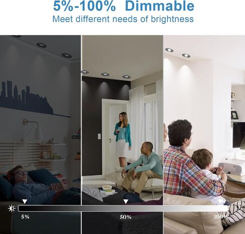 Lightdot 6 بوصة ثنائي المحور Gimbal راحة الإسكان | 36 درجة التركيز الشعاع الضيق | 360 درجة الدوران و 90 درجة تعديل ميل | CRI> 90 3000K/4000K/5000K يمكن اختياره | IC تصنيفها مع صندوق الوصلات | الذهب (6 عبوة) in Saudi Arabia
