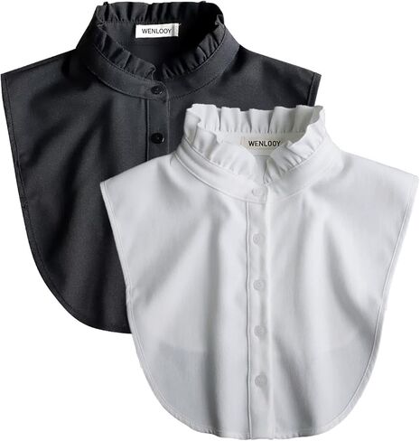WENLOOY Chiffon Fake Collar Detachable Blouse Dickey Collar Half Shirts Faux False Collar for Women & Girls Favors in Saudi Arabia