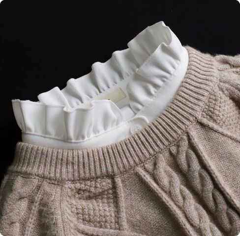 WENLOOY Chiffon Fake Collar Detachable Blouse Dickey Collar Half Shirts Faux False Collar for Women & Girls Favors in Saudi Arabia