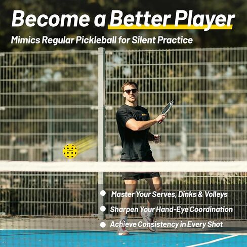 Silent Pickleball Balls - Quiet Practice for Indoor & Outdoor | Pro Foam, 40 Holes | Real Feel Like Traditional Pickleballs | USAPA Standard Bounce | 4-Pack + Bonus Mesh Bag in Saudi Arabia