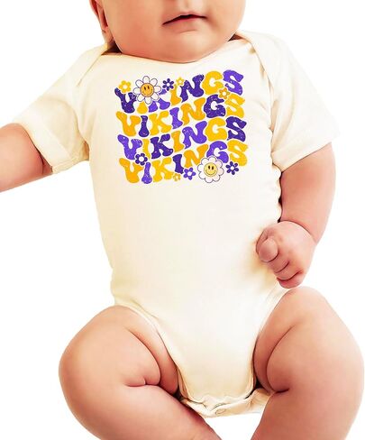 Trendy Vikings Sports Fan Shirt for Women, Teens & Kids Purple Team Pride Girly Outfit for Baby in Saudi Arabia