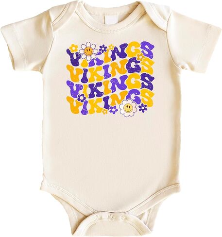 Trendy Vikings Sports Fan Shirt for Women, Teens & Kids Purple Team Pride Girly Outfit for Baby in Saudi Arabia
