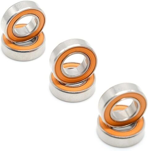 S689 2RS 9x17x5mm من الفولاذ المقاوم للصدأ الهجينة تحمل بكرات جافة 689 الكرة 2pcs (2PS6800RSCB-Orange) in Saudi Arabia