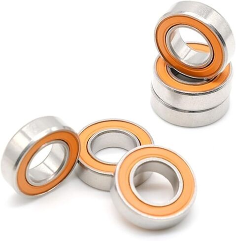 S689 2RS 9x17x5mm من الفولاذ المقاوم للصدأ الهجينة تحمل بكرات جافة 689 الكرة 2pcs (2PS6800RSCB-Orange) in Saudi Arabia