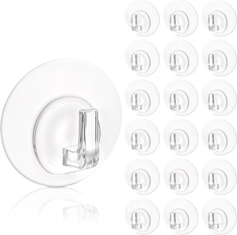 30pcs خطاف خطاف لاصق صافي ، 22 رطل خطافات شديدة الجدار ، شماعات صغيرة من أكريليك صغيرة لزج شموع صافية لزجة معلقة لمكتب غرفة نوم الحمام في المنزل. in Saudi Arabia