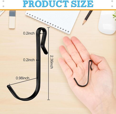 Lyrow 40 Pcs J Hook for Wire Shelving Hooks Stainless Steel Hanger Clip on Metal Wire Rack Hanging Sink Grid Hook for Display Kitchen Bedroom Office Shelf Pots Kitchenware Shirts(Black) in Saudi Arabia
