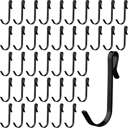 Lyrow 40 Pcs J Hook for Wire Shelving Hooks Stainless Steel Hanger Clip on Metal Wire Rack Hanging Sink Grid Hook for Display Kitchen Bedroom Office Shelf Pots Kitchenware Shirts(Black) in Saudi Arabia