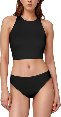 Period Swimwear Sporty Two Piece Swimsuit Menstrual Bathing Suits Backless Top with Bikini Bottom for Teen Girls in Saudi Arabia