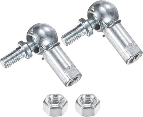 2-Pack CS10 Ball Head Rod End Bearing, M6x1.0 Right Male Thread and Right Female Thread Self-lubricating Carbon Steel Angle Ball Joint Socket End Fitting for Automotive in Saudi Arabia
