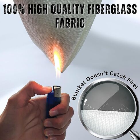 Fire Blanket - 2 Pack Fireproof Blanket with 2 Hooks & a Pair of Gloves, 40"x 40" Fiberglass Fire Safety Emergency for Home Kitchen, Warehouse, Outdoor and Camping Safety in Saudi Arabia