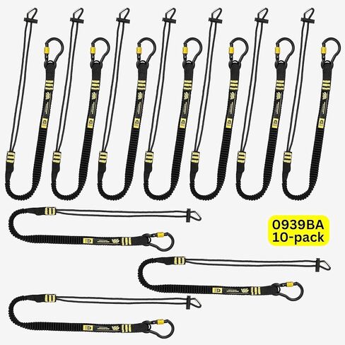 BearTOOLS ANSI-Approved Tool Lanyard with Spring Screw Lock Carabiner - 3Ft Heavy-Duty, Max Load 17lbs - Shock Absorbing Lanyard - Adjustable Loop - Prevent Falling Objects - 2-Pack in Saudi Arabia