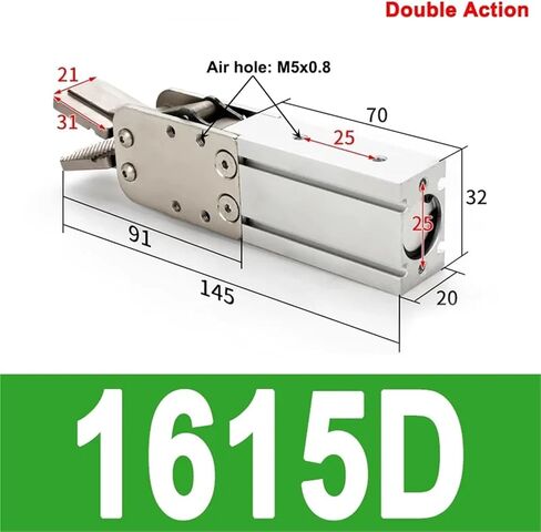 1pcs Pneumatic Cylinder Gripper for Robotic Machines Single-Acting Double-Acting Manipulator End Clamps 2015D 1615D(1615S) in Kuwait