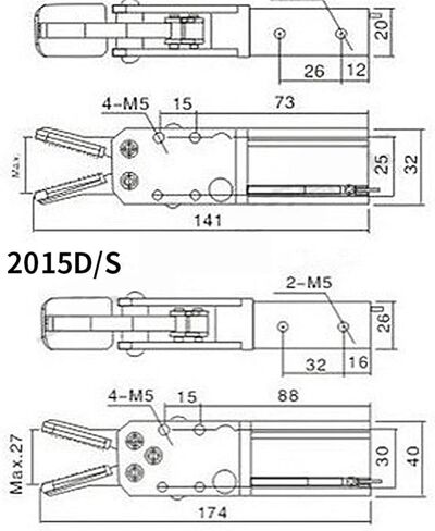 1pcs Pneumatic Cylinder Gripper for Robotic Machines Single-Acting Double-Acting Manipulator End Clamps 2015D 1615D(1615S) in Kuwait