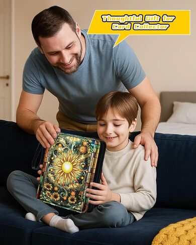 لـ 9 Pocket Card Binder لـ MTG ، TCG ، يحمل بطاقات اللعبة 900 بطاقة - مجلد ألبوم كبير لبطاقات تداول بطاقة تداول مع Men Boys Teens Sun Design for Sports Card in Kuwait