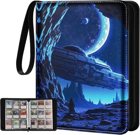 لـ 9 Pocket Card Binder لـ MTG ، TCG ، يحمل بطاقات اللعبة 900 بطاقة - مجلد ألبوم كبير لبطاقات تداول بطاقة تداول مع Men Boys Teens Sun Design for Sports Card in Kuwait