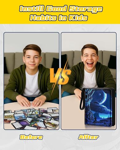 لـ 9 Pocket Card Binder لـ MTG ، TCG ، يحمل بطاقات اللعبة 900 بطاقة - مجلد ألبوم كبير لبطاقات تداول بطاقة تداول مع Men Boys Teens Sun Design for Sports Card in Kuwait