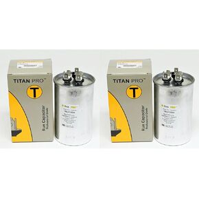 Generic 2 Pack Titan Pro Trcfd555 55 + 5 UF HVAC Round Dual Motor Run Capacitor 55/5 MFD/UF 440/370 folts لمكيف الهواء المركزي A/C Packard ، TCRFD555 in Kuwait