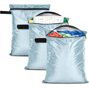 3 حزمة من ملابس الطفل حفاضات رطب الجفاف الأكياس الجافة المقاومة للماء ، 12 "x16" ، نسيج بوليستر متين مع شريط مقاوم للماء ، ملابس السباحة الرطبة والمنشفة للسفر الشاطئ الصالة الرياضية ، مع مقبض وسحاب ، أسود ، أسود in Kuwait