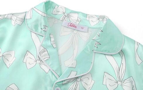 Tebbis Satin Pajamas for Girls-Cute Pink Silky Short-Sleeved Set with Adorable Puppy Prints Size 6/7-16 in Saudi Arabia