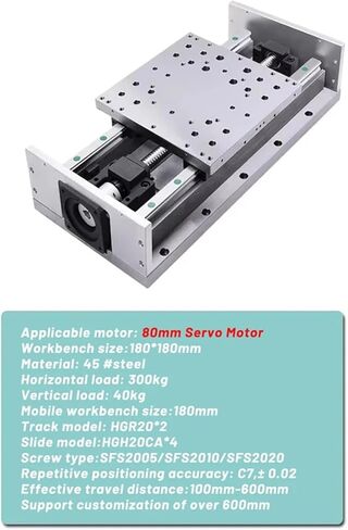 1pcs 180mm Wide Heavy Steel Plate Sliding Table Module Ballscrew SFS1605/SFS1610/SFS1620 Stroke 100~600mm Linear Rail X-Y-Z 300KG(SFS2005 600mm) in Kuwait