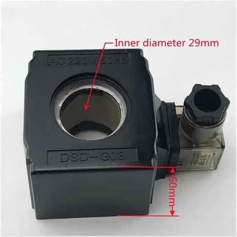 لفائف الملف اللولبي الصمام اللولبي لفائف النحاس مربعة مربع 220VAC D1S1G-03-3C2-AC/3C60-DL القطر الداخلي 29 مم 50 ملم in Saudi Arabia