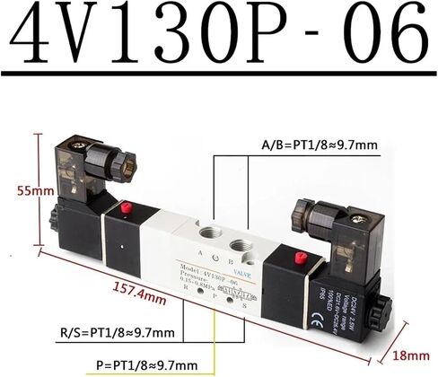 4V210-08 4V310-10 4V410-15 Pneumatic Electric Solenoid Valve Directional Control Magnetic Valve 24V 220V(4v130e-06,DC24) in Saudi Arabia
