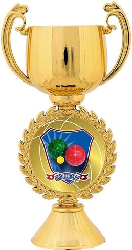 Customizable 12.5" Bocce Ball Cup Black Star Trophy Award, Engrave Now in Saudi Arabia