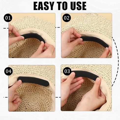 Hat Size Reducer, 20 PCS Foam Tape Hat Inserts Bump Cap Insert Hats Liner Cap Saver Accessories to Make Fit Smaller Self-Adhesive Sweatband (Black and White) in Saudi Arabia