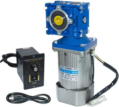 120W 110V 50/00Hz منخفض RPM 18RPM عزم الدوران عالية AC محرك مخفض تروس مع وحدة تحكم السرعة CW CCW نسبة مخفض 1:80 قطر الإخراج 14 ملم in Kuwait