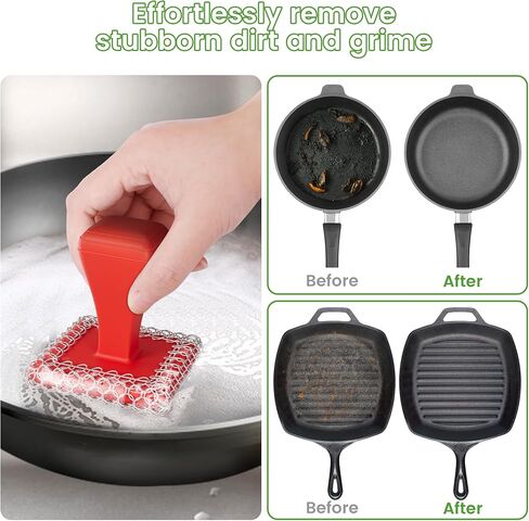 TOPULORS CAST IRERBER CLEANER & 316L FESTER STANERNING SCRUBBER مع اثنين من الكاشط in Kuwait