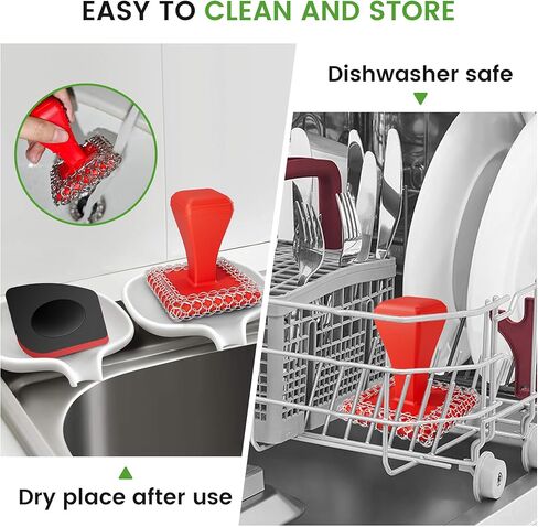 TOPULORS CAST IRERBER CLEANER & 316L FESTER STANERNING SCRUBBER مع اثنين من الكاشط in Kuwait