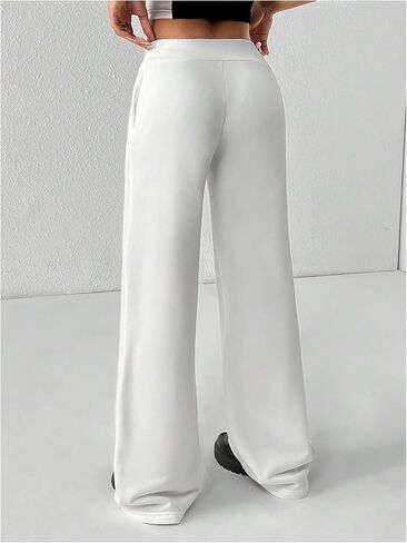 Women's Wide Leg Sweatpants Drawstring Elastic Workout Athletic Running Sweat Track Pants Joggers in Kuwait