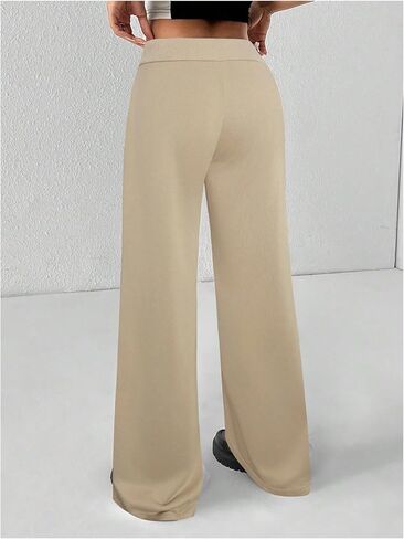 Women's Wide Leg Sweatpants Drawstring Elastic Workout Athletic Running Sweat Track Pants Joggers in Kuwait