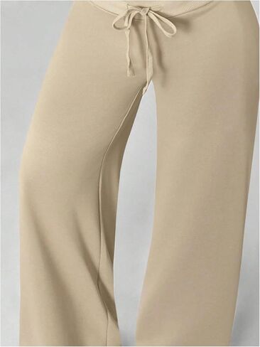 Women's Wide Leg Sweatpants Drawstring Elastic Workout Athletic Running Sweat Track Pants Joggers in Kuwait