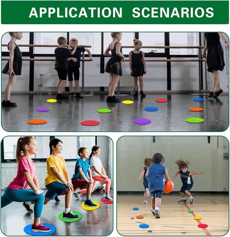 علامات بقعة 4.72/9 بوصة 12/24/36 PCS علامات الأرضية المضادة للانزلاق ، وبقع ألواح الصالة الرياضية في مجال الصالة الرياضية ، التدريبات الرياضية في كرة القدم في الهواء الطلق في الهواء الطلق. in Kuwait