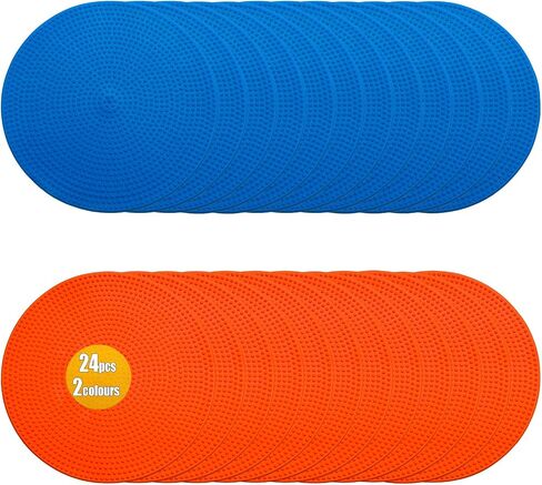 Spot Markers 4.72/9 Inch 12/24/36 Pcs Anti-Slip Agility Floor Markers,Colorful Flat Field Gym Classroom Floor Spots Set for Indoor Outdoor Soccer Basketball Sports Speed Training and Drills in Saudi Arabia