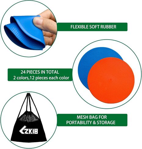 Spot Markers 4.72/9 Inch 12/24/36 Pcs Anti-Slip Agility Floor Markers,Colorful Flat Field Gym Classroom Floor Spots Set for Indoor Outdoor Soccer Basketball Sports Speed Training and Drills in Saudi Arabia