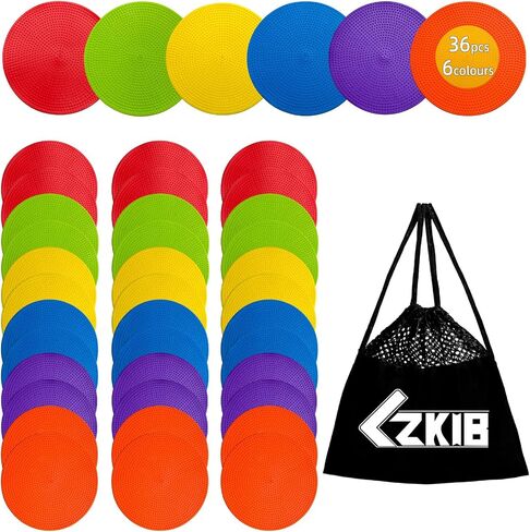 Spot Markers 4.72/9 Inch 12/24/36 Pcs Anti-Slip Agility Floor Markers,Colorful Flat Field Gym Classroom Floor Spots Set for Indoor Outdoor Soccer Basketball Sports Speed Training and Drills in Saudi Arabia