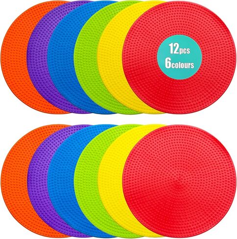 Spot Markers 4.72/9 Inch 12/24/36 Pcs Anti-Slip Agility Floor Markers,Colorful Flat Field Gym Classroom Floor Spots Set for Indoor Outdoor Soccer Basketball Sports Speed Training and Drills in Saudi Arabia