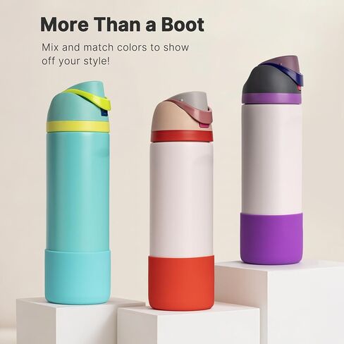 Silicone Boot for Owala 24 oz Water Bottle, Anti-Slip Protective Sleeve Bottom Cover for Owala Twist/FreeSip/Flip Stainless Steel Water Bottle (Peony) in Saudi Arabia