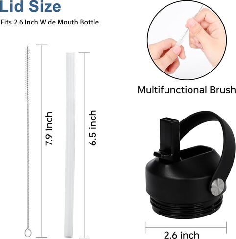 Straw Lid for Yeti Rambler 12 18 26 36 64 oz, Replacement Lids with Straws and Flexible Handle for Yeti Rambler Bottle, Sports Water Bottle Straw Cap in Saudi Arabia
